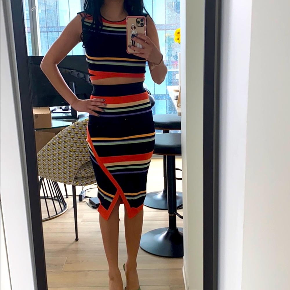 Ted Baker London bandage crop top skirt set!